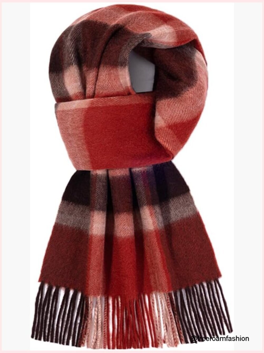 Cashmere Wool Scarf Soft Warm Thick Plaid Winter Scarf Unisex with Gift Box